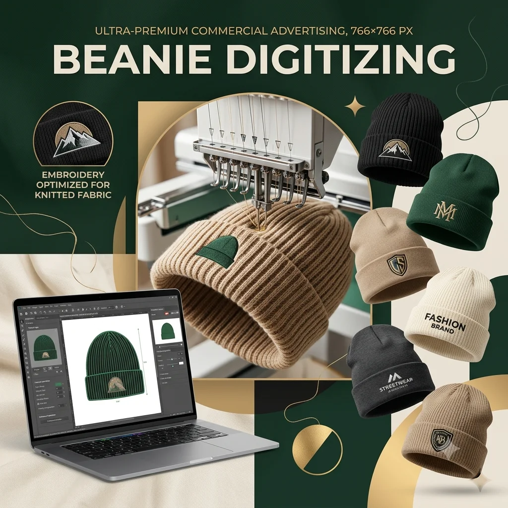 Beanie Logo Digitizing